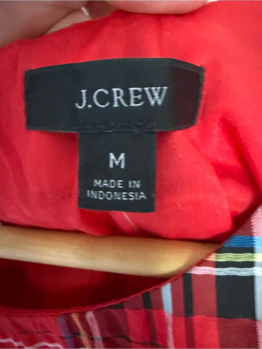 J.CREW PUFFED SLEEVE RED TARTAN DRESS — SIZE M, NWT